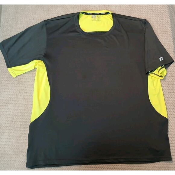 Russell Athletic Shirt XL Black Lime Short Sleeve Dri-Power Cool Force Biking - Picture 3 of 16